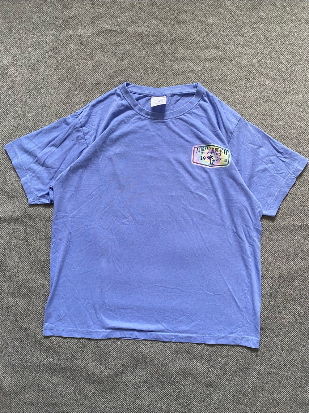 Southern Spirit Unisex Tee Shirt M Relaxed Periwinkle Purple Cotton Miramar Beac